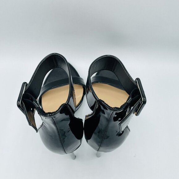 Anne Michelle Heels Womens Size 6.5 Black Anomaly Open Toe Ankle Strap Stiletto - Picture 8 of 11